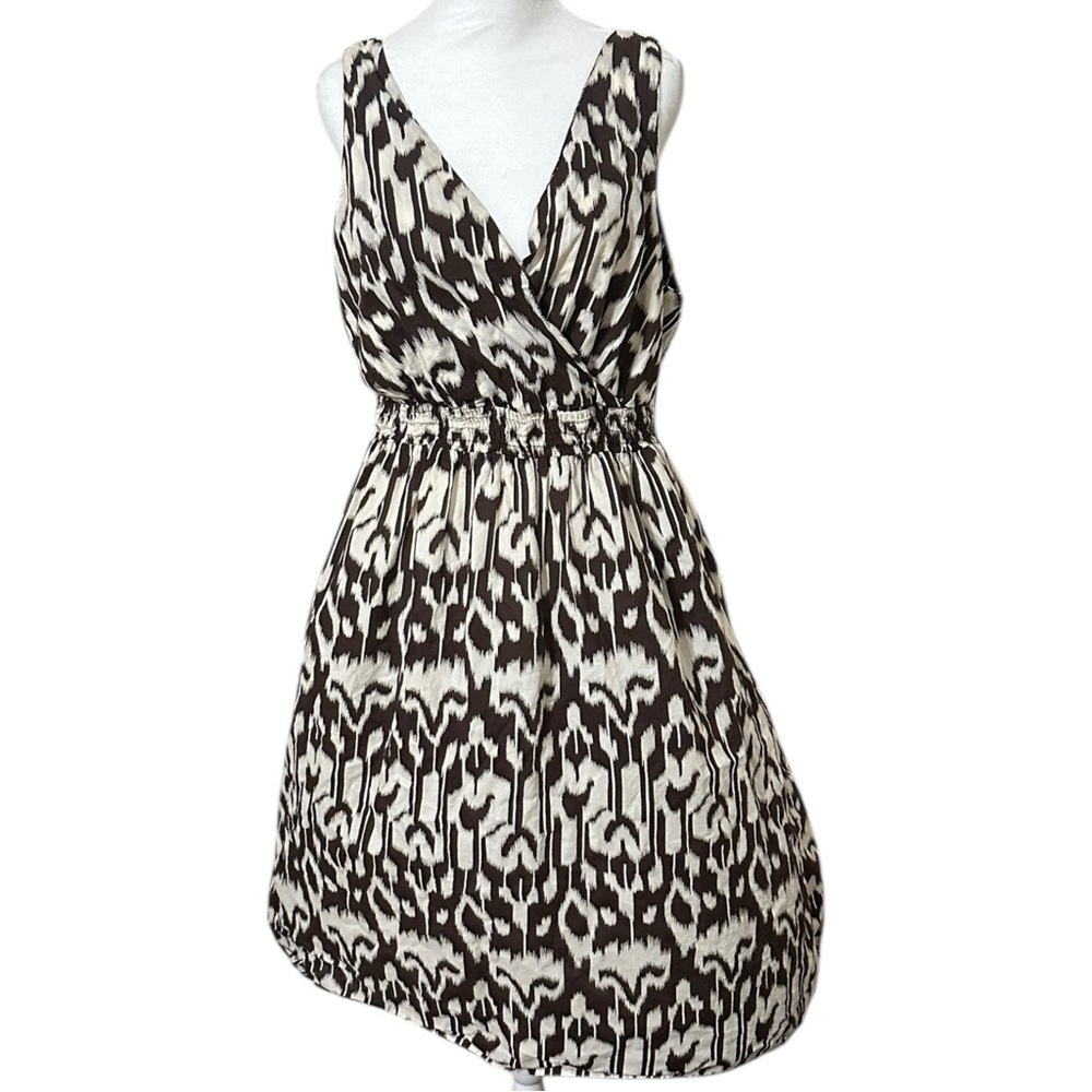 Avenue Black and White V-Neck Sleeveless Midi Boho Chic Dress Size 18/20